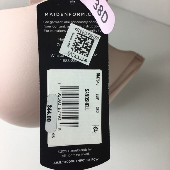 Maidenform DM7543 One Fabulous Fit 2.0 Tailored Demi T-Shirt Bra 38D Sandshell - Picture 6 of 7